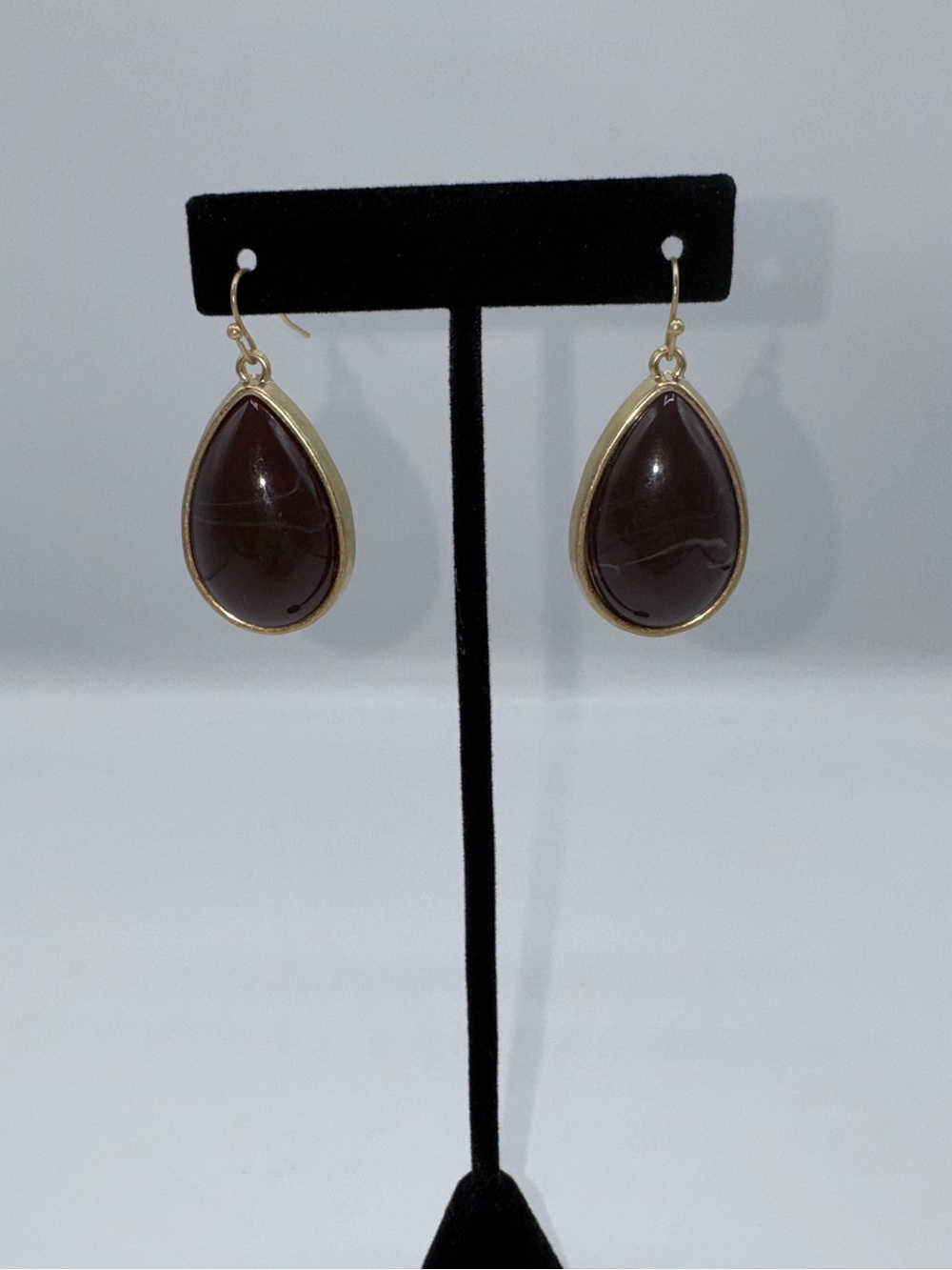 Carnelian Pear Drop Earrings - Picture 4 of 9